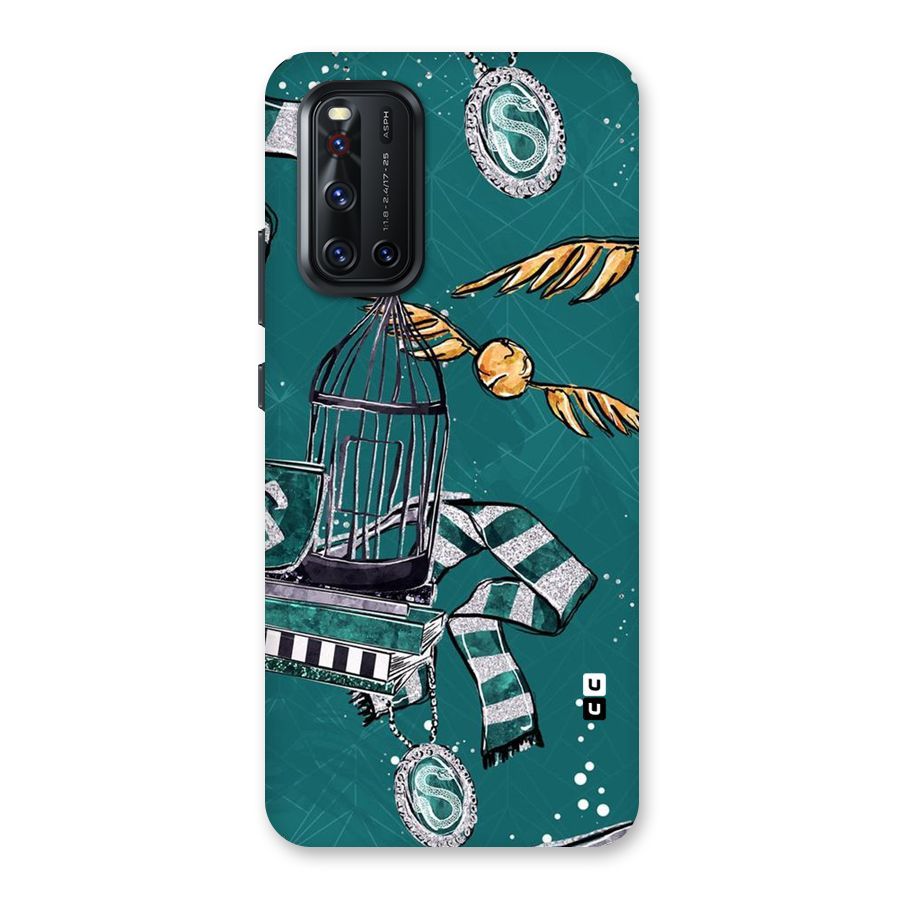 Green Scarf Back Case for Vivo V19