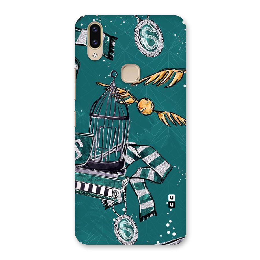 Green Scarf Back Case for Vivo V9 Youth