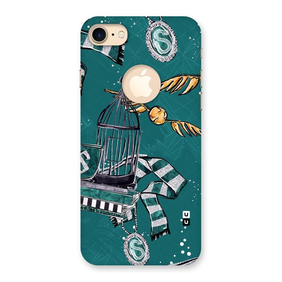 Green Scarf Back Case for iPhone 7 Logo Cut
