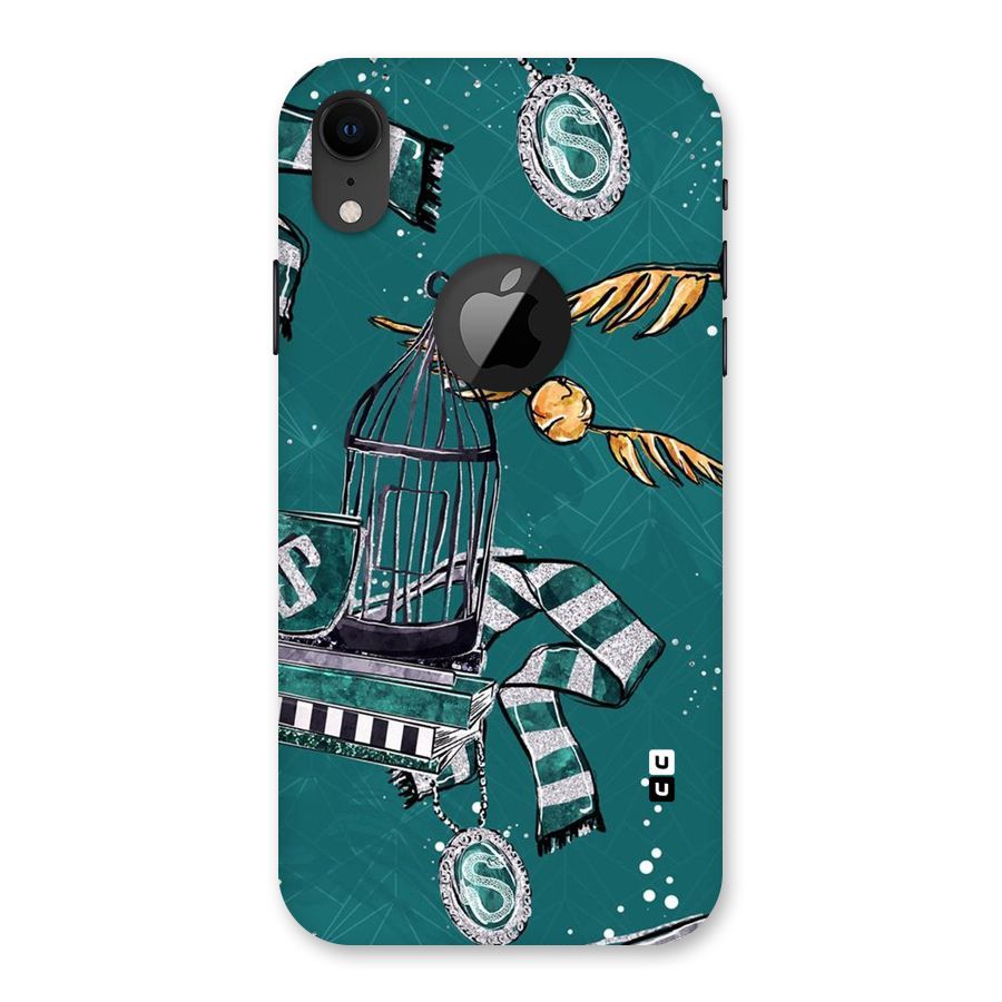 Green Scarf Back Case for iPhone XR Logo Cut
