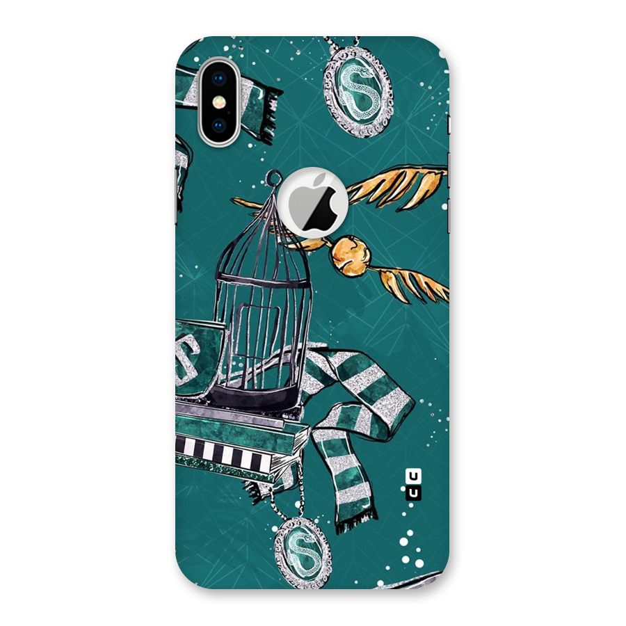 Green Scarf Back Case for iPhone X Logo Cut
