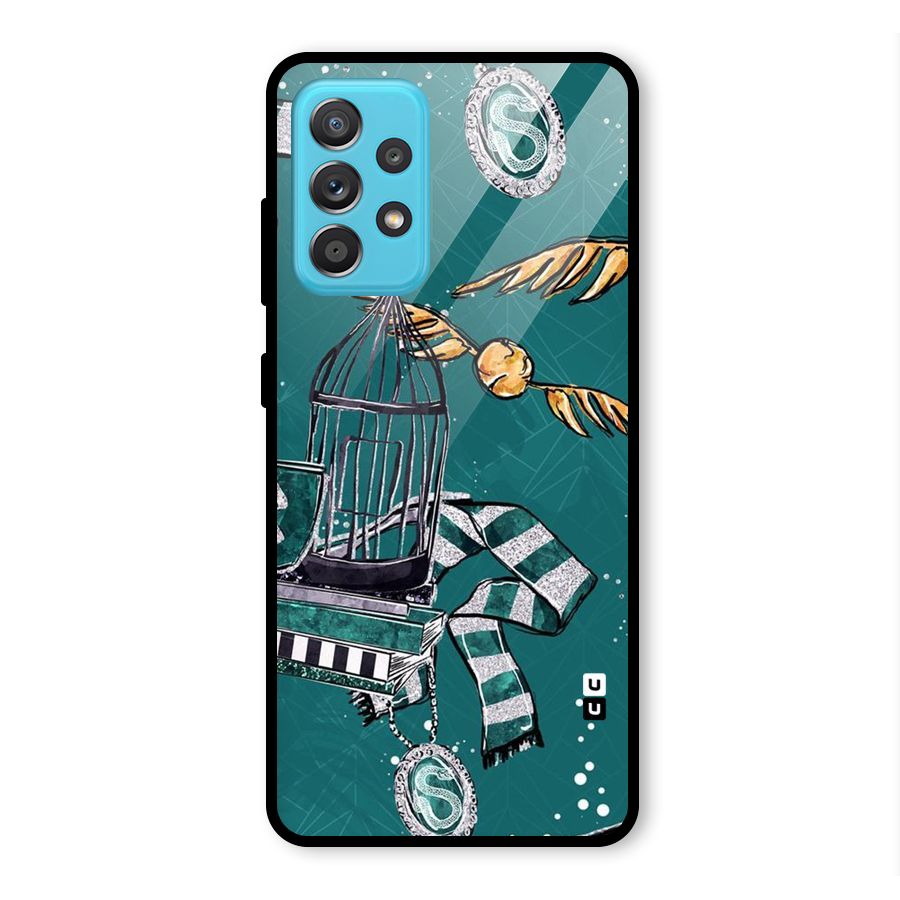 Green Scarf Glass Back Case for Galaxy A52