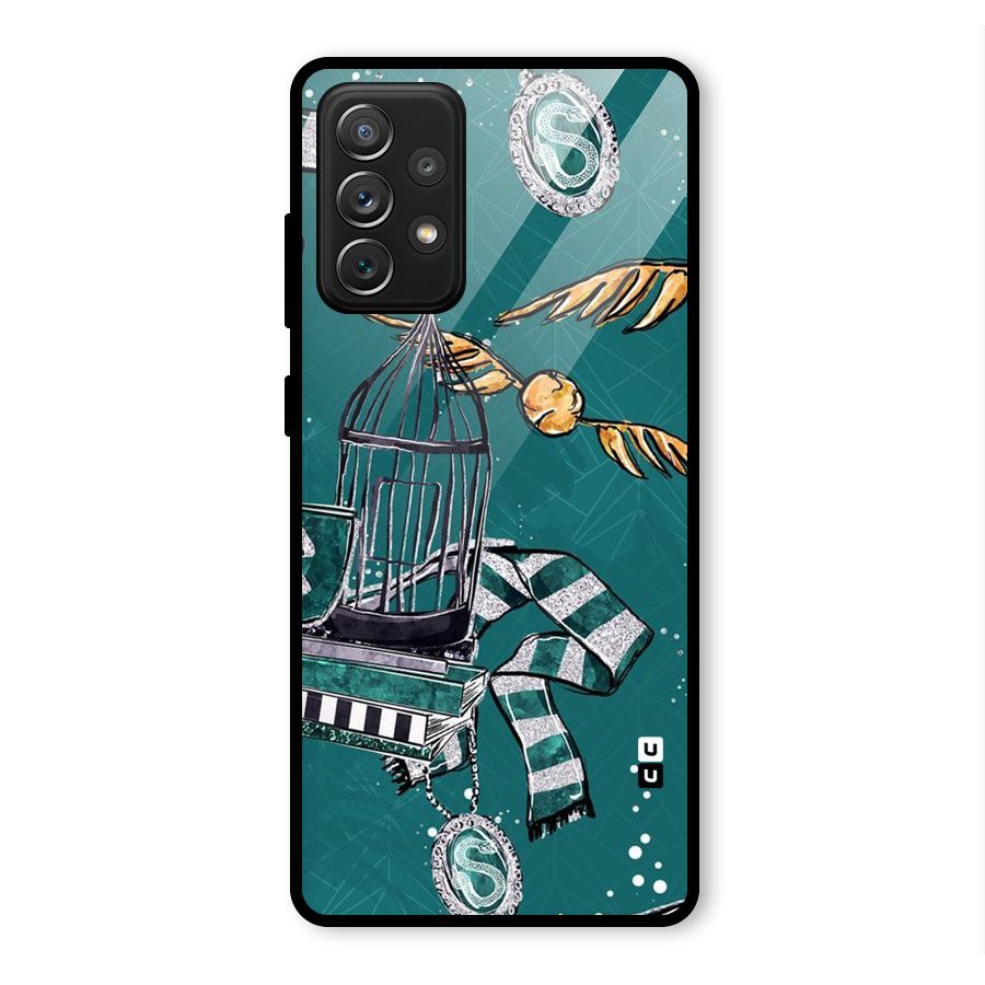 Green Scarf Glass Back Case for Galaxy A72