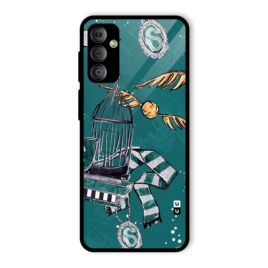 Green Scarf Glass Back Case for Galaxy F23