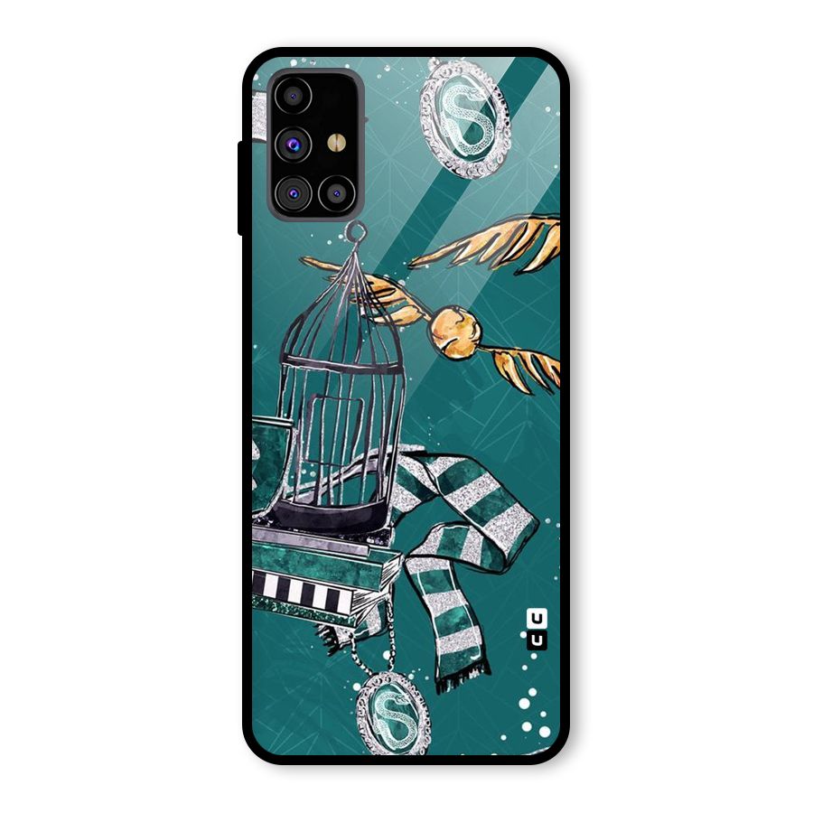 Green Scarf Glass Back Case for Galaxy M31s