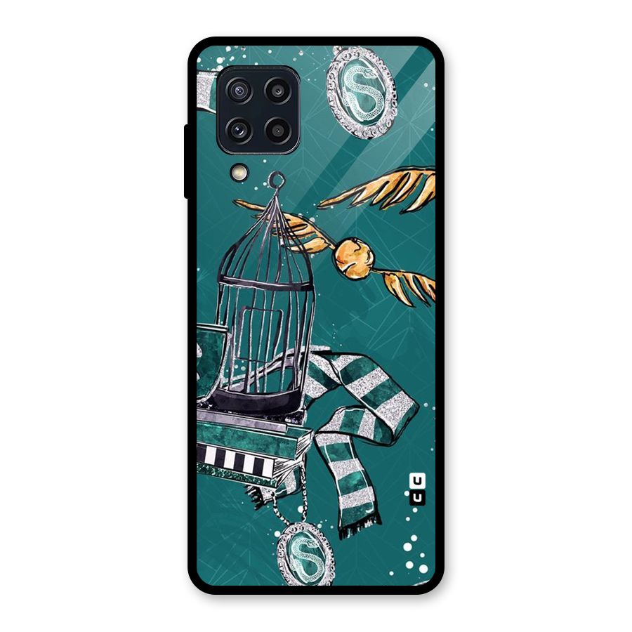 Green Scarf Glass Back Case for Galaxy M32
