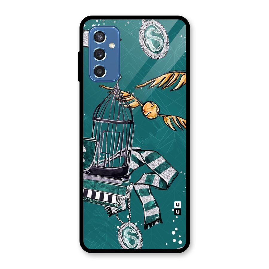 Green Scarf Glass Back Case for Galaxy M52 5G