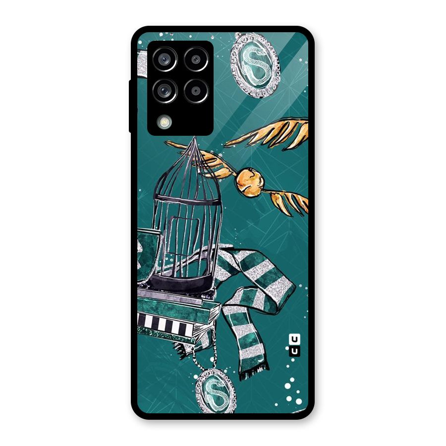 Green Scarf Glass Back Case for Galaxy M53 5G