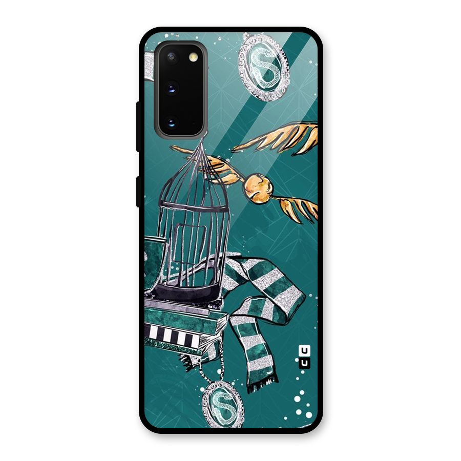 Green Scarf Glass Back Case for Galaxy S20
