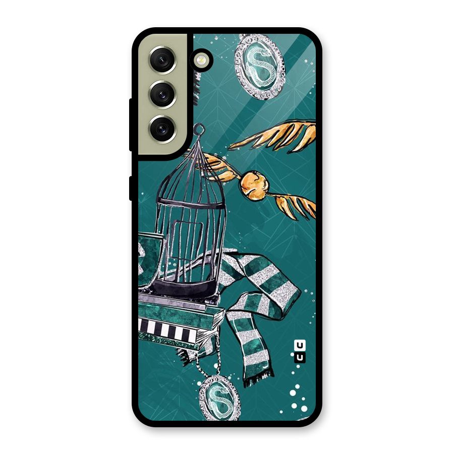 Green Scarf Glass Back Case for Galaxy S21 FE 5G