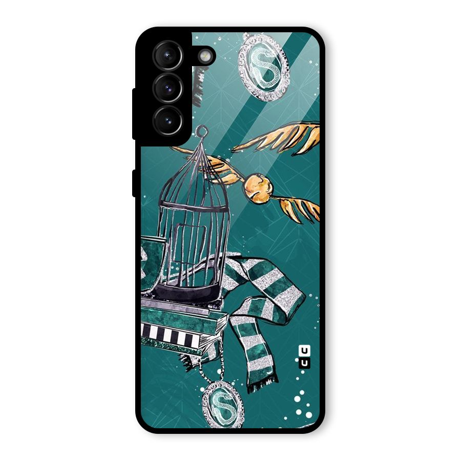 Green Scarf Glass Back Case for Galaxy S21 Plus