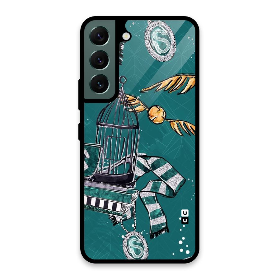Green Scarf Glass Back Case for Galaxy S22 5G