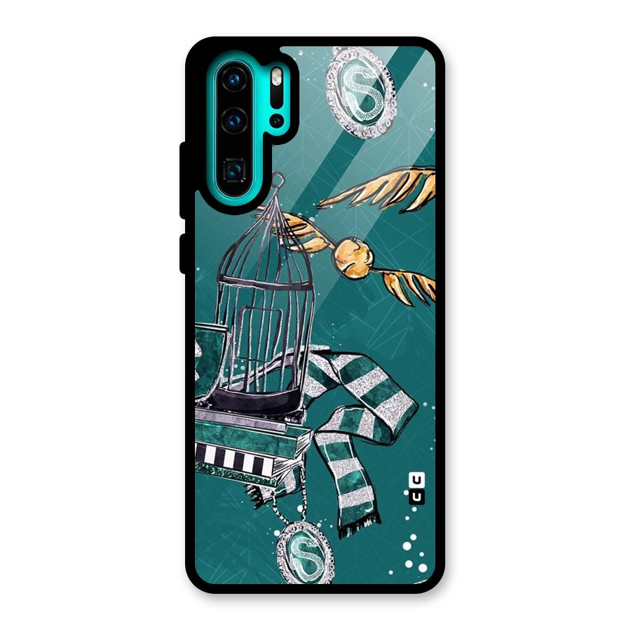 Green Scarf Glass Back Case for Huawei P30 Pro