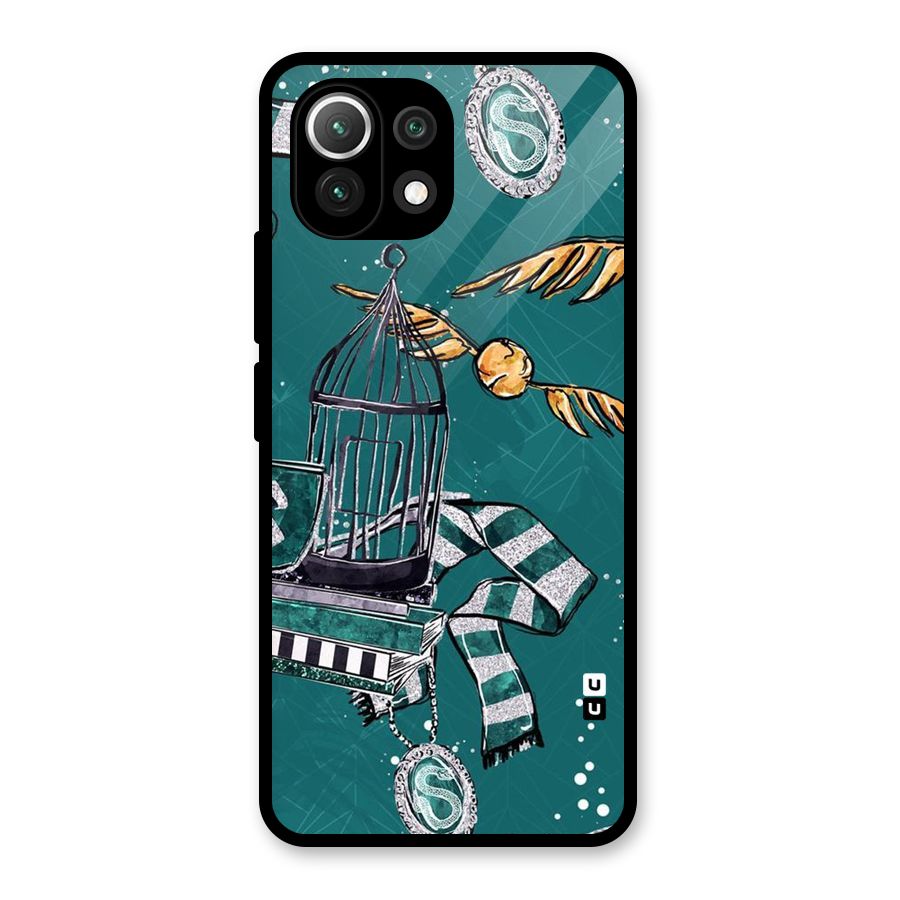 Green Scarf Glass Back Case for Mi 11 Lite NE 5G