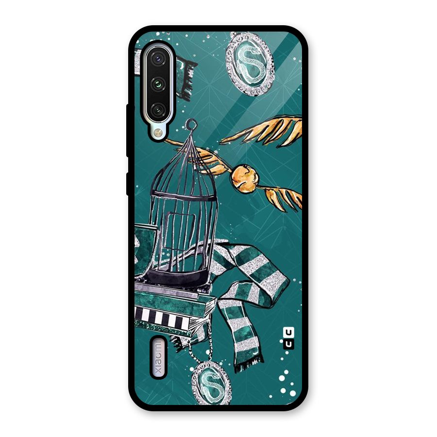 Green Scarf Glass Back Case for Mi A3