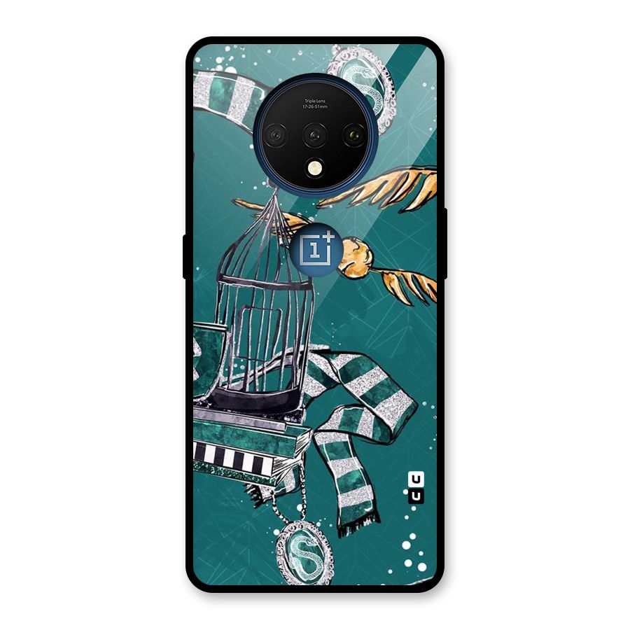 Green Scarf Glass Back Case for OnePlus 7T