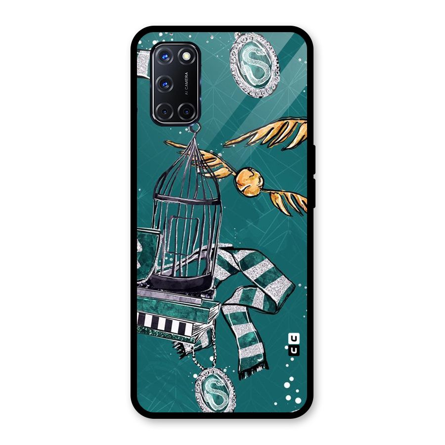 Green Scarf Glass Back Case for Oppo A52