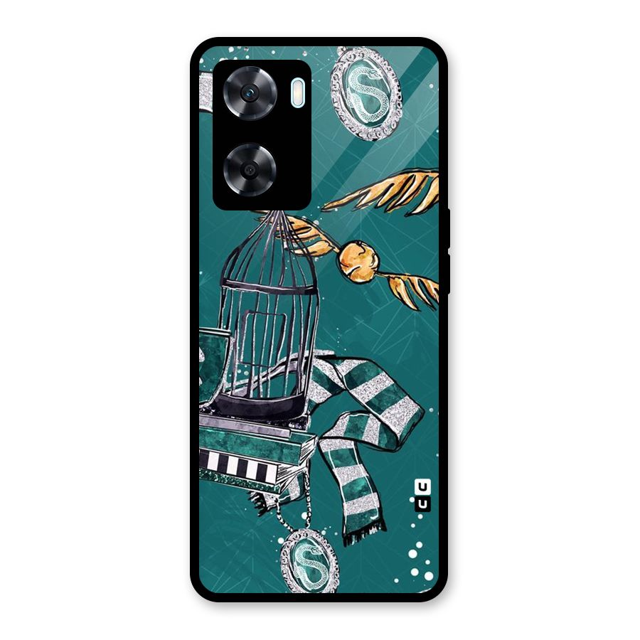 Green Scarf Glass Back Case for Oppo A77