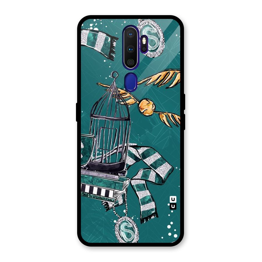 Green Scarf Glass Back Case for Oppo A9 (2020)