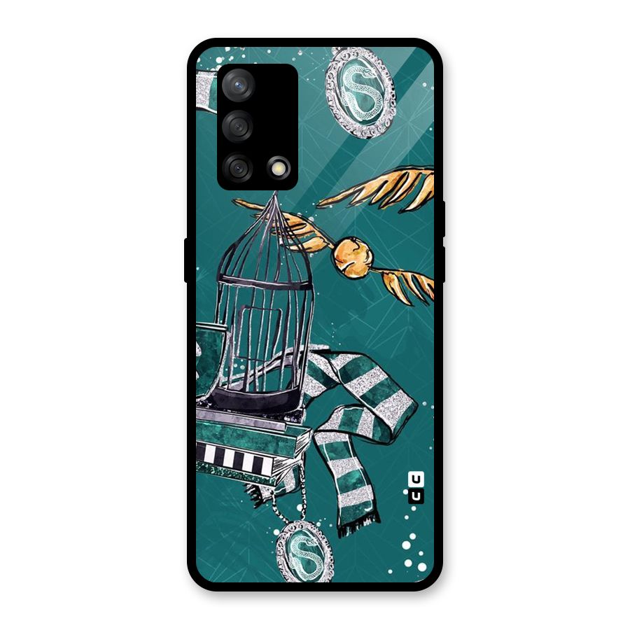Green Scarf Glass Back Case for Oppo F19