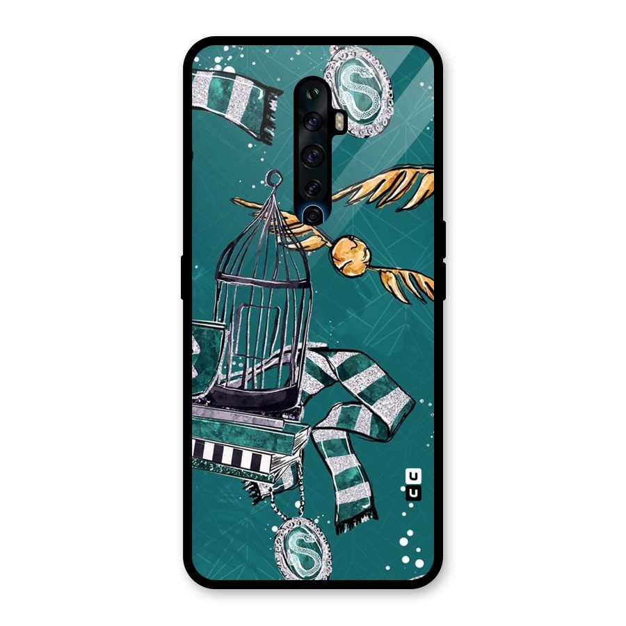 Green Scarf Glass Back Case for Oppo Reno2 Z
