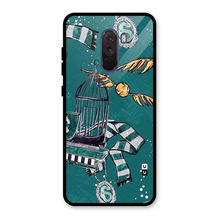 Green Scarf Glass Back Case for Poco F1