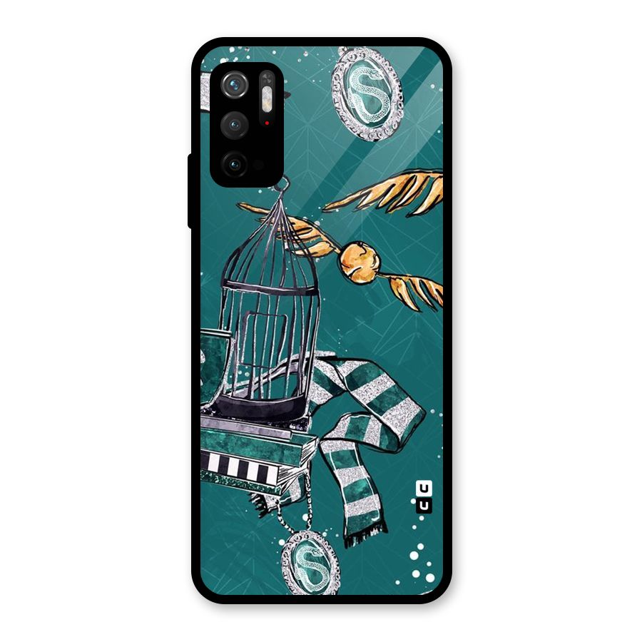 Green Scarf Glass Back Case for Poco M3 Pro 5G