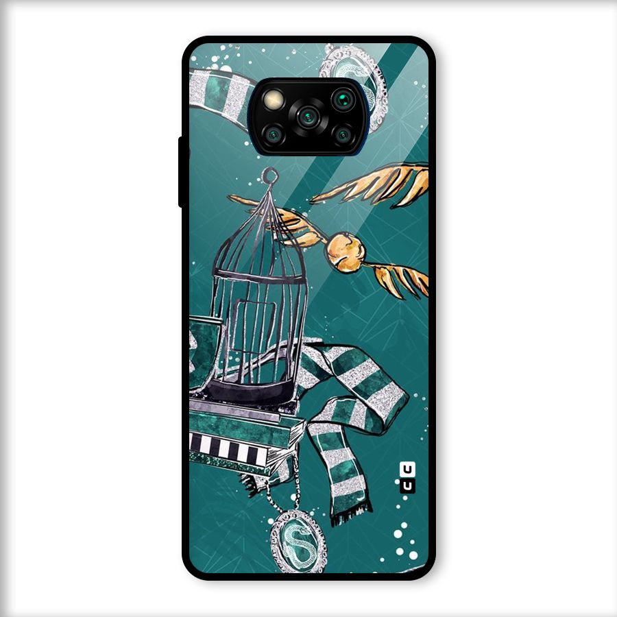 Green Scarf Glass Back Case for Poco X3
