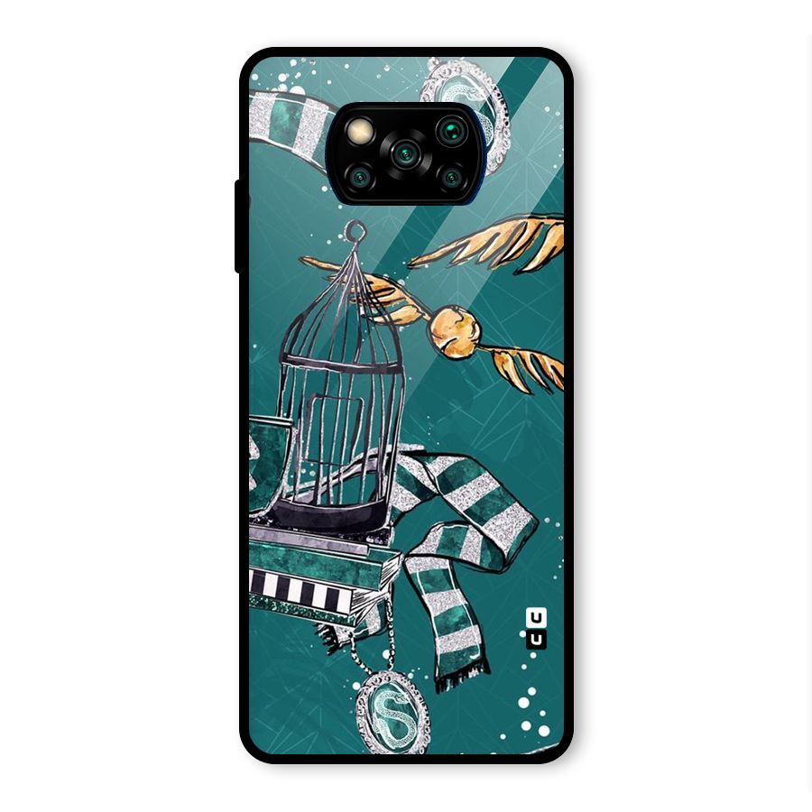 Green Scarf Glass Back Case for Poco X3 Pro