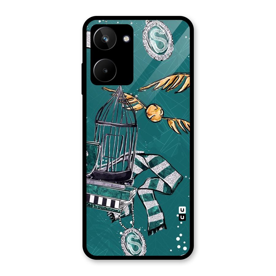Green Scarf Glass Back Case for Realme 10