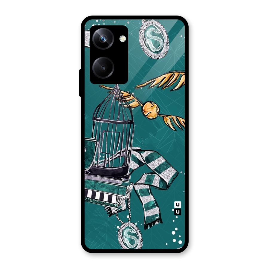 Green Scarf Glass Back Case for Realme 10 Pro