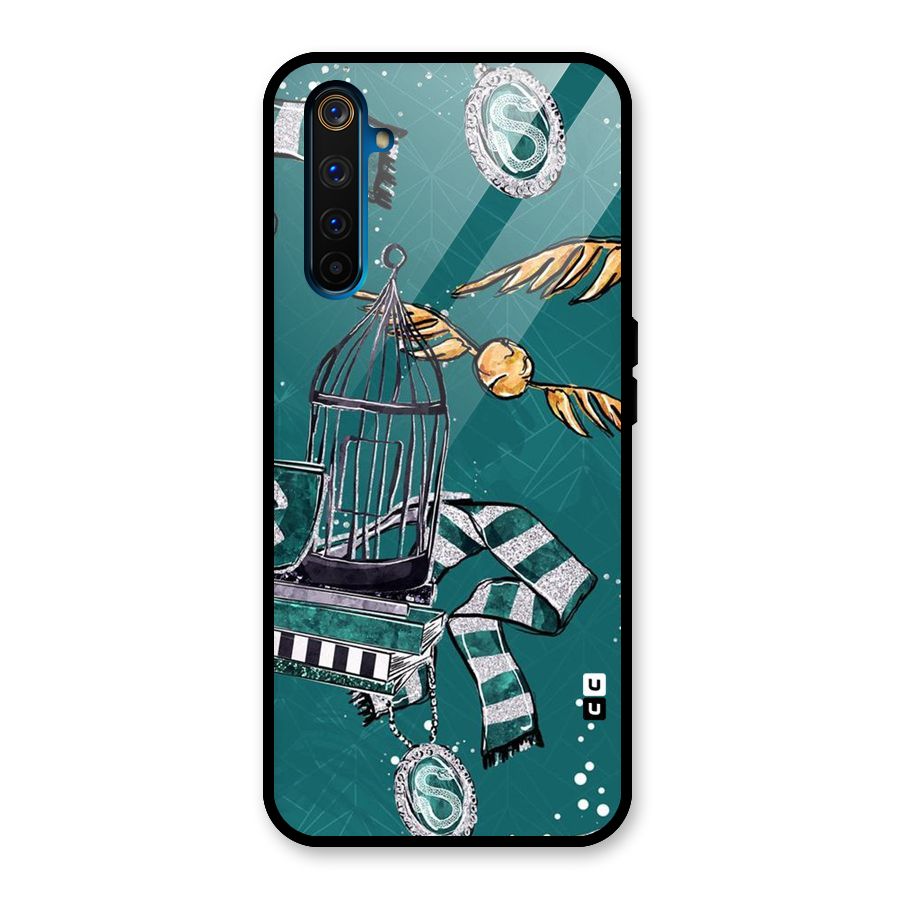 Green Scarf Glass Back Case for Realme 6 Pro