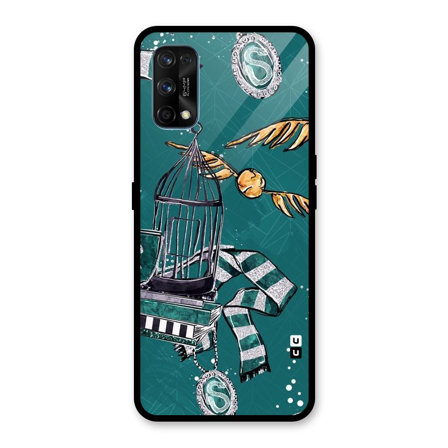 Green Scarf Glass Back Case for Realme 7 Pro