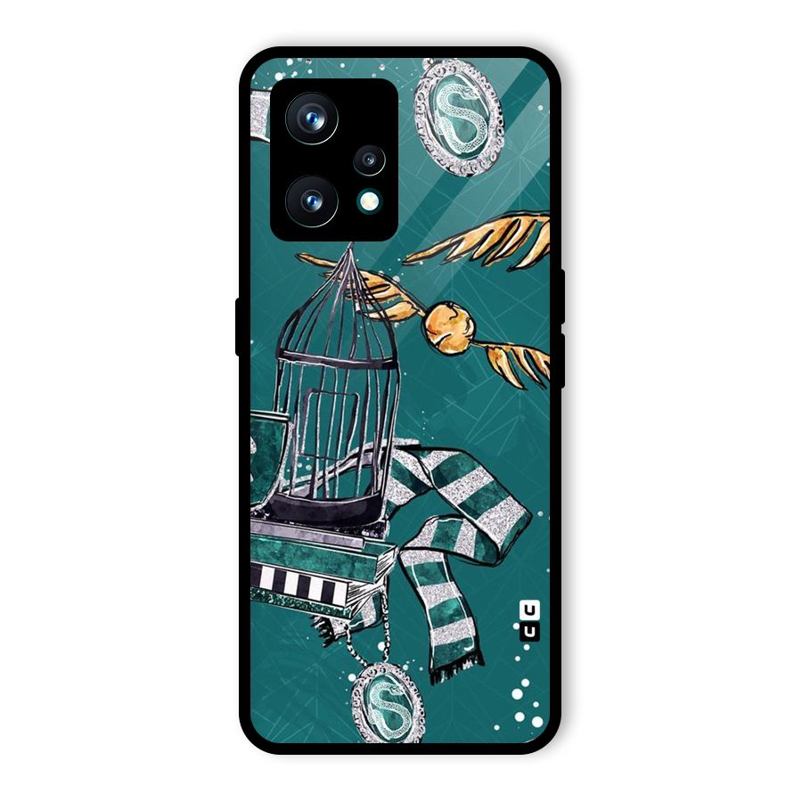 Green Scarf Glass Back Case for Realme 9 Pro Plus 5G