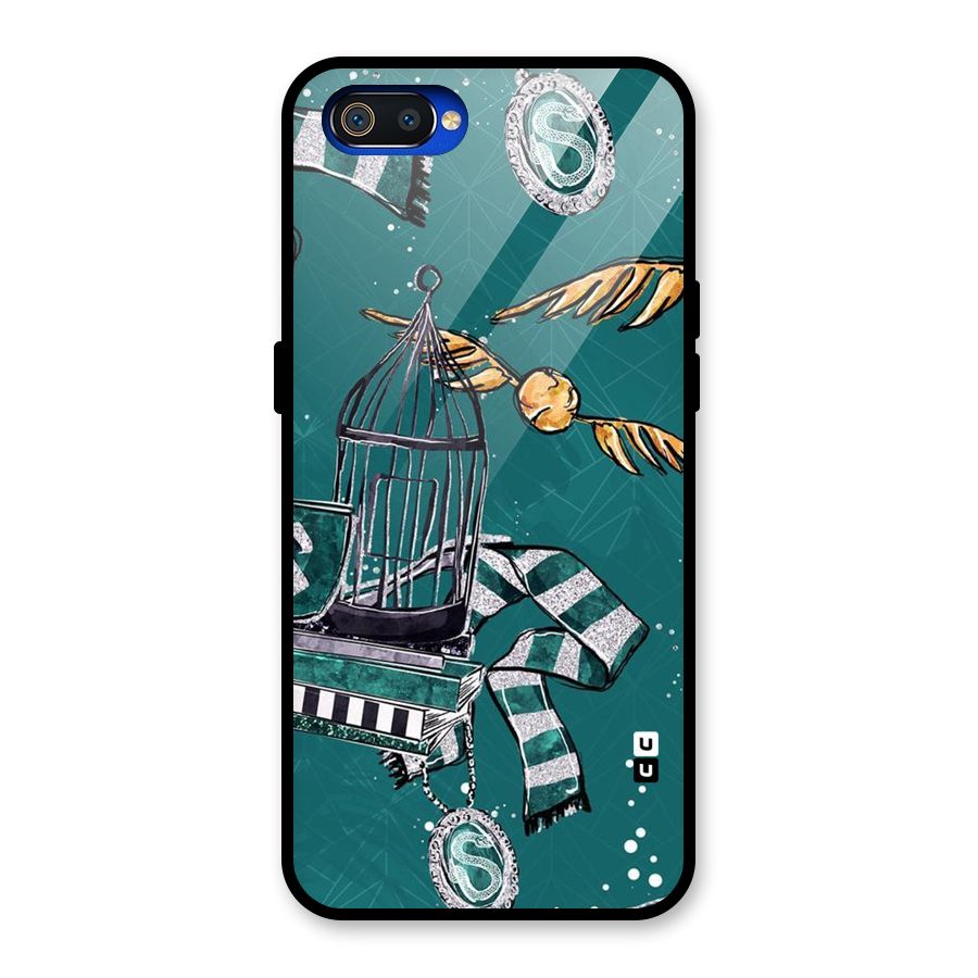 Green Scarf Glass Back Case for Realme C2