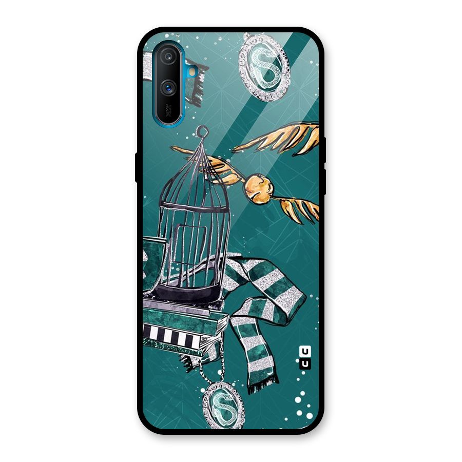 Green Scarf Glass Back Case for Realme C3