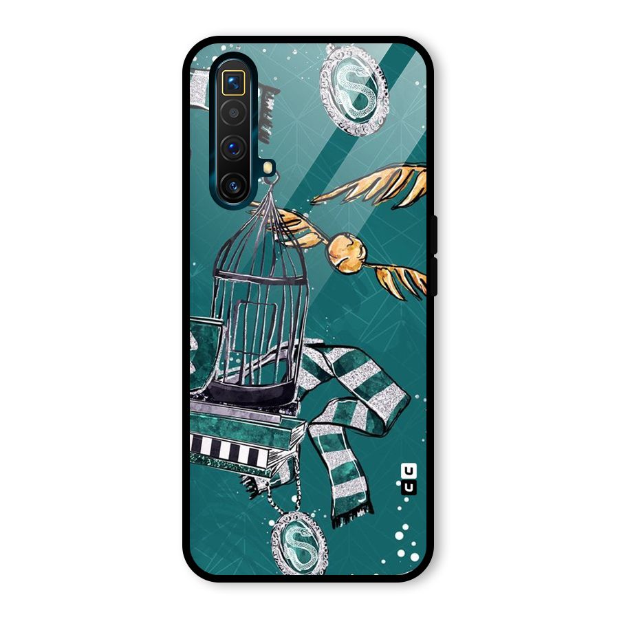 Green Scarf Glass Back Case for Realme X3