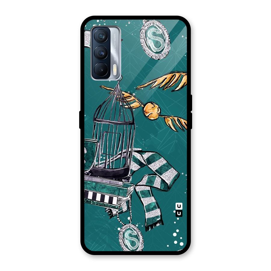 Green Scarf Glass Back Case for Realme X7