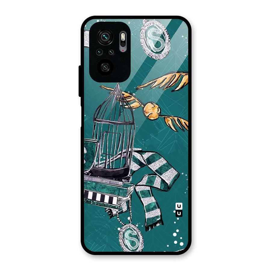 Green Scarf Glass Back Case for Redmi Note 10S