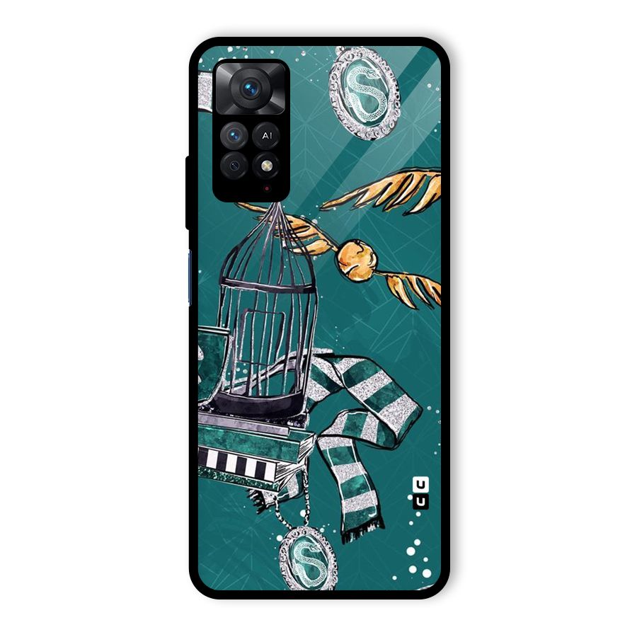 Green Scarf Glass Back Case for Redmi Note 11 Pro