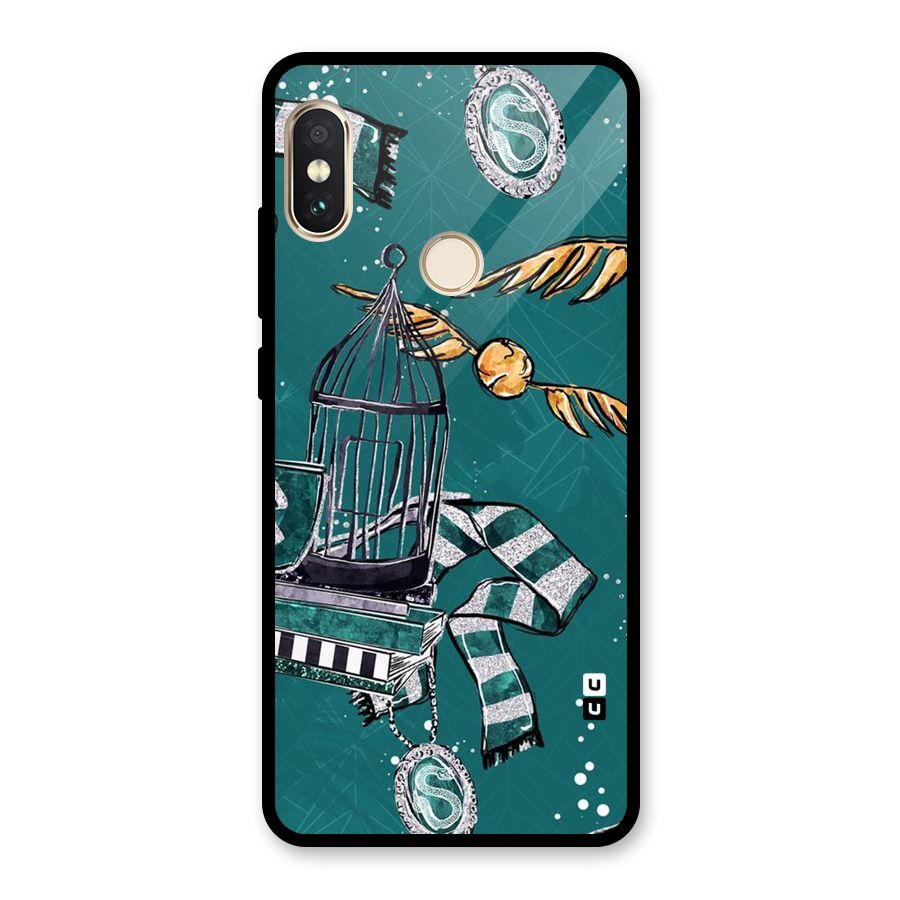 Green Scarf Glass Back Case for Redmi Note 5 Pro