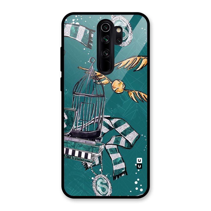 Green Scarf Glass Back Case for Redmi Note 8 Pro