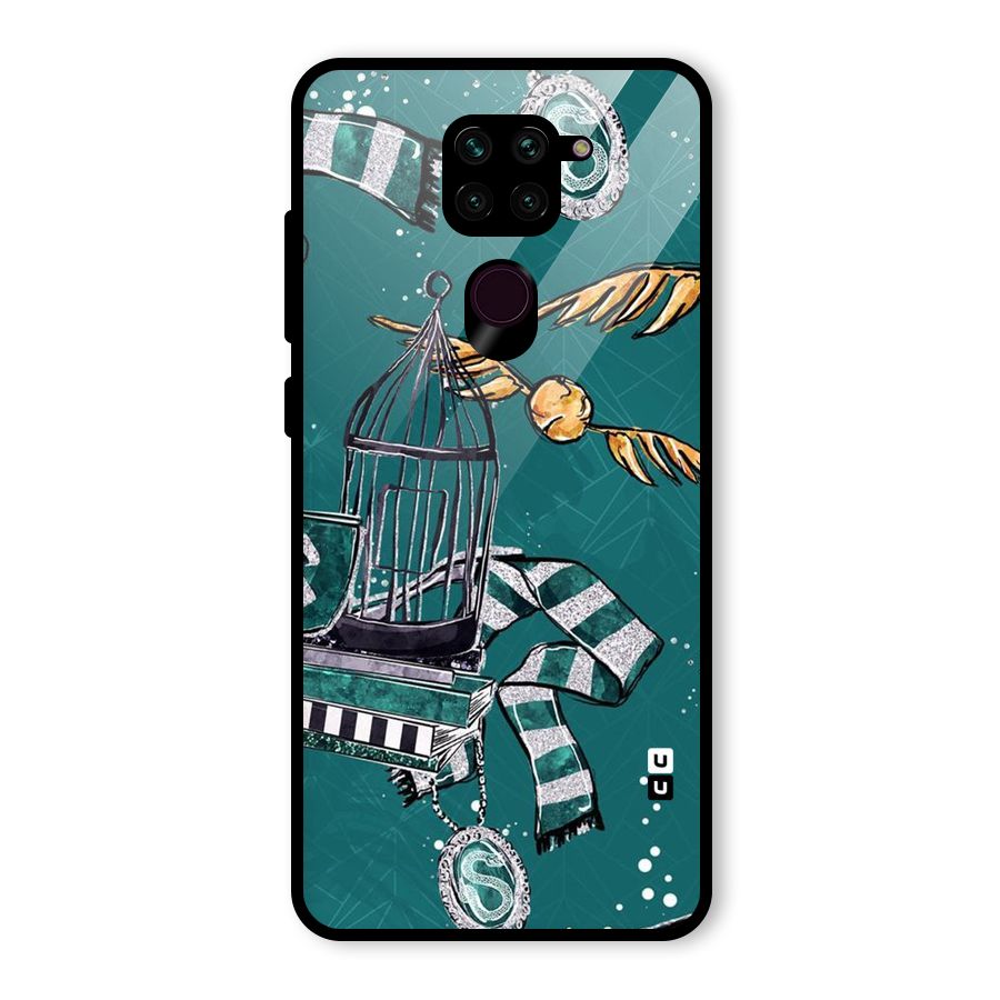 Green Scarf Glass Back Case for Redmi Note 9
