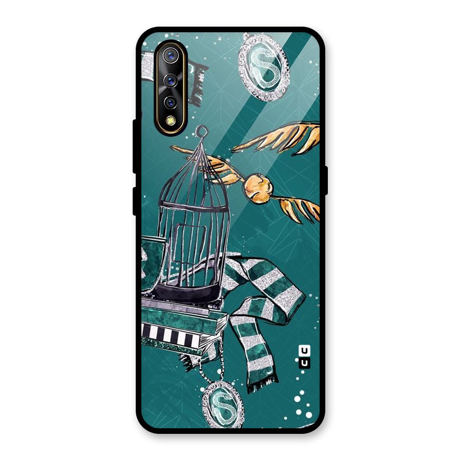 Green Scarf Glass Back Case for Vivo S1