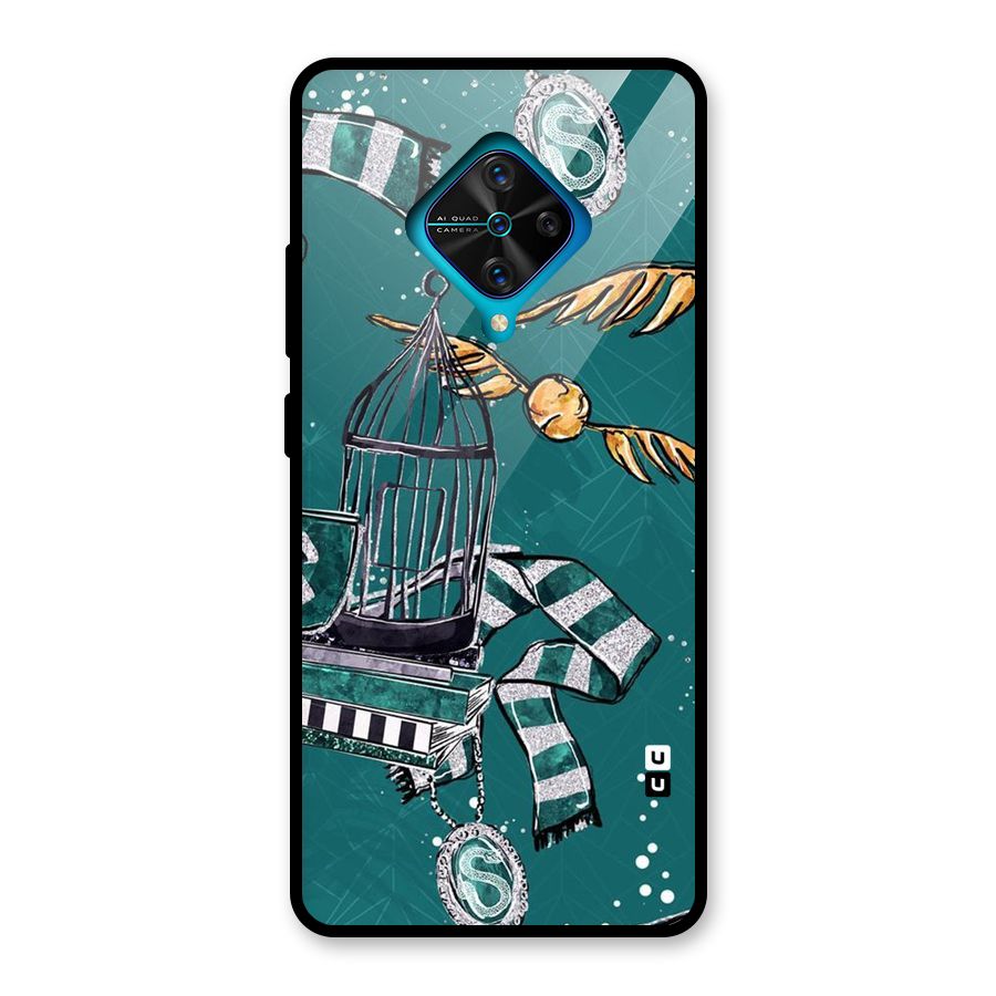 Green Scarf Glass Back Case for Vivo S1 Pro