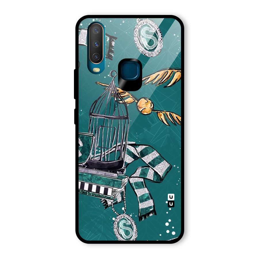 Green Scarf Glass Back Case for Vivo U10