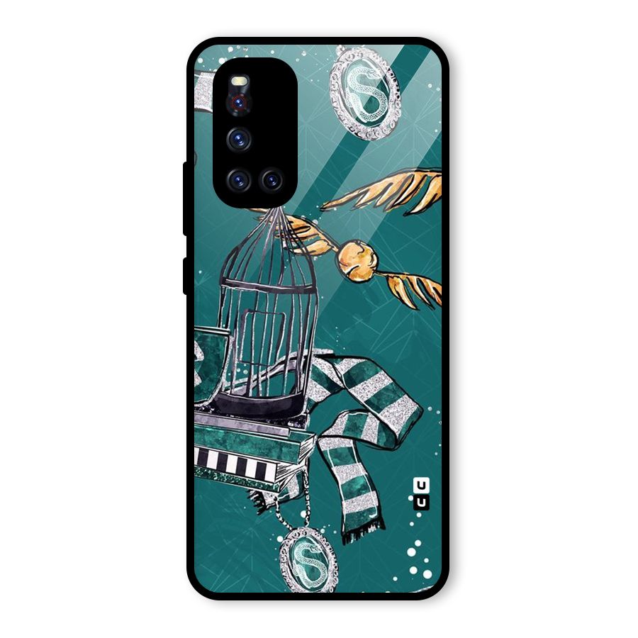 Green Scarf Glass Back Case for Vivo V19