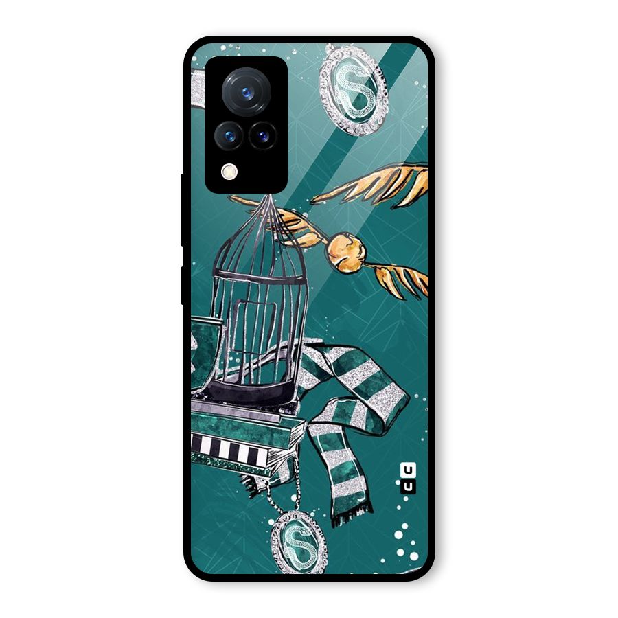Green Scarf Glass Back Case for Vivo V21 5G