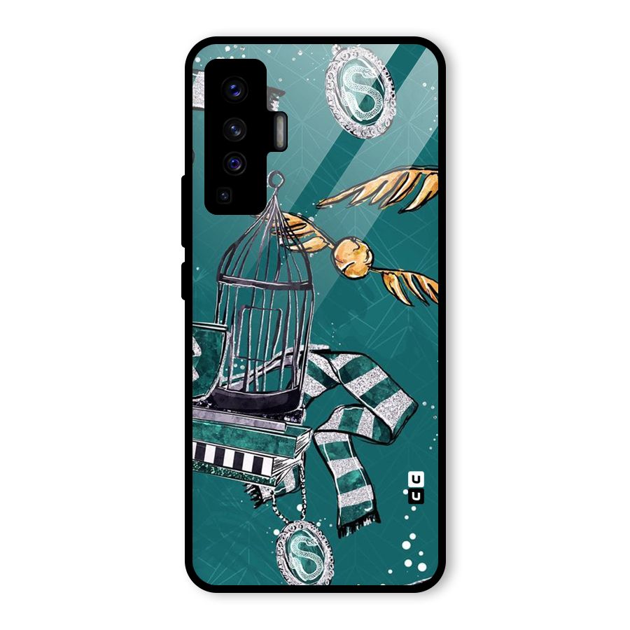 Green Scarf Glass Back Case for Vivo X50