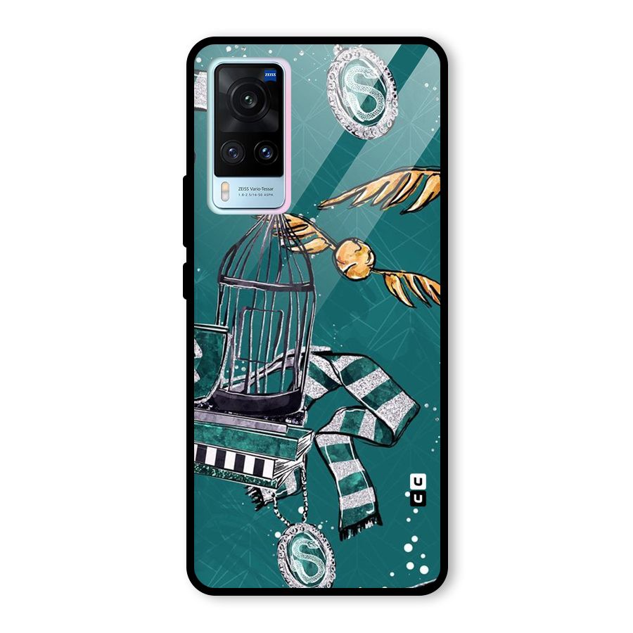 Green Scarf Glass Back Case for Vivo X60